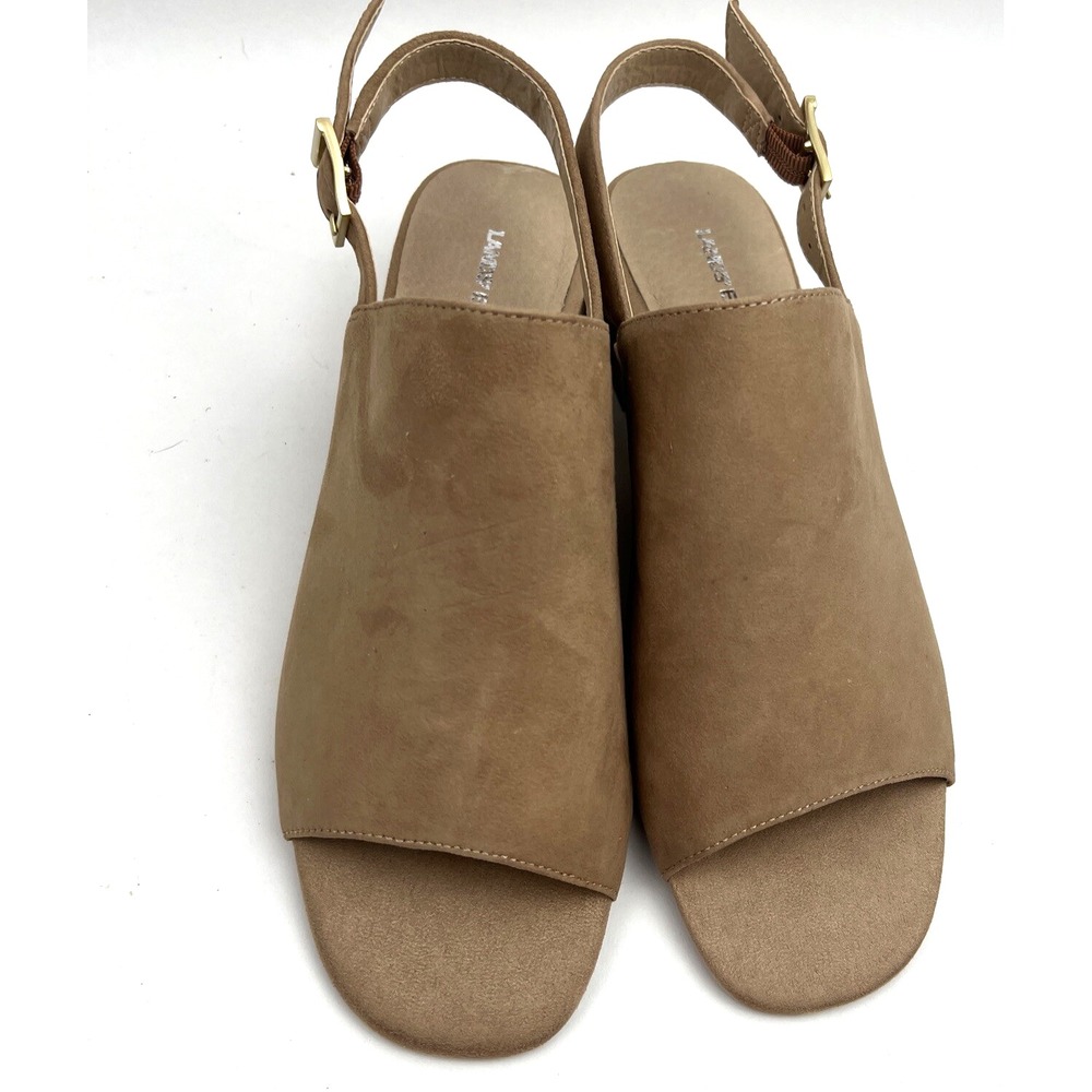 Lands End women's sandals With Heel sling mule Soft Hazelnut Size 7